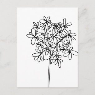 Schwarz-Weiß-Blume - Postkarte