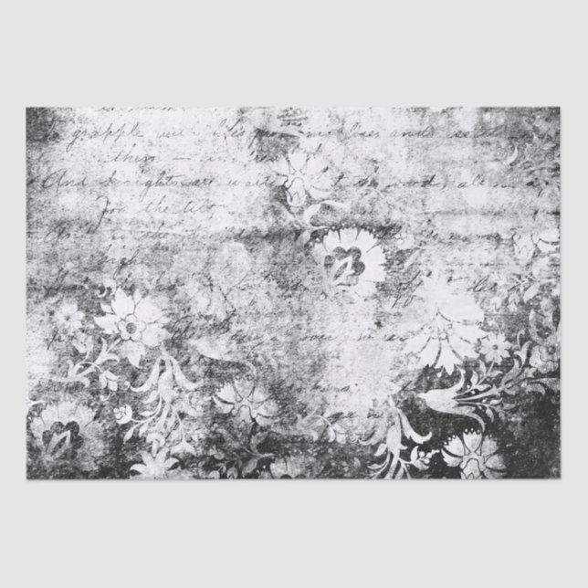 Schwarz-Weiß-Blume Seidenpapier (Vorderseite)