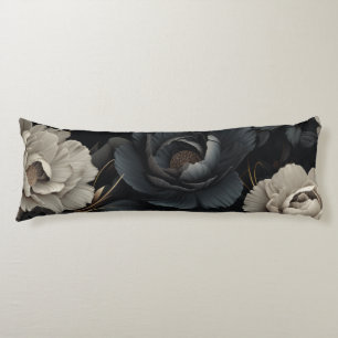 Schwarz-Weiß-Blume Seitenschläferkissen