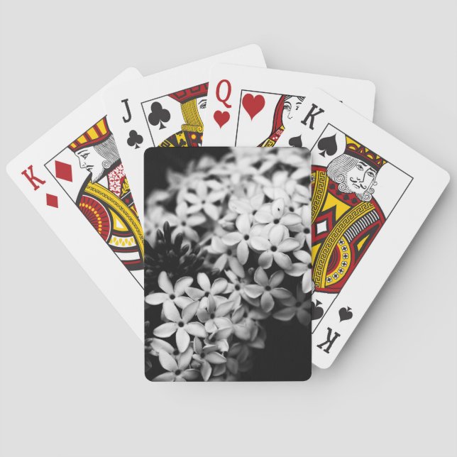 Schwarz-Weiß-Blume Spielkarten (Rückseite)