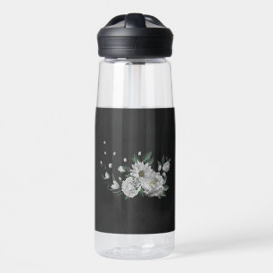 Schwarz-Weiß-Blume Trinkflasche