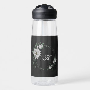 Schwarz-Weiß-Blume Trinkflasche