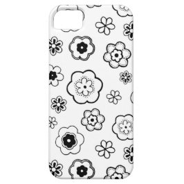 Schwarz-Weiß-Blumen iPhone 11 Hülle