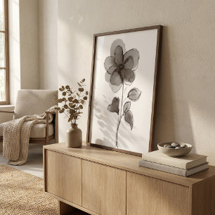 Schwarz-weiß Blumen elegant stilvoll ästhetisch Poster