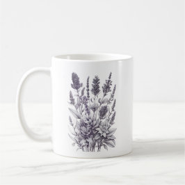 Schwarz-Weiß-Blumen Kaffeetasse