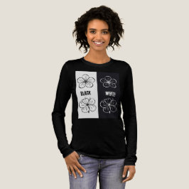Schwarz-weiß-Blumen-Kontrast-Kunst Tri-Blend Shirt