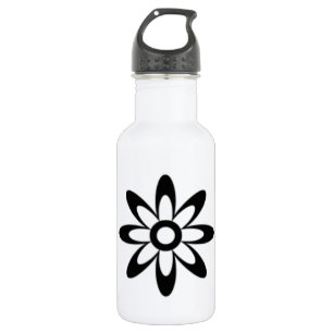 Schwarz-Weiß-Blumen Trinkflasche