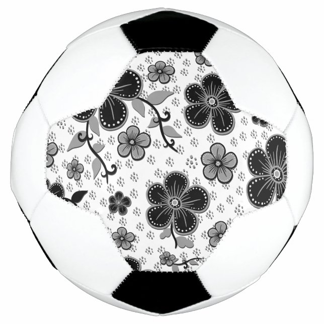 Schwarz-Weiß-Blumendruck Fußball (Vorderseite)