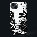 Schwarz-Weiß-Blumengarten Grafisches Muster iPhone 13 Hülle<br><div class="desc">Ein grafisches Muster,  das eine schwarz-weiße Blumengartenszene zeigt,  die von Chariklia Zarris kreiert wurde. Selbst mit nur zwei Farben ist das Bild fast überwältigend in seiner Schönheit. Gönnen Sie sich eine wunderbare Blumenausstellung,  indem Sie diesen Print heute kaufen!</div>