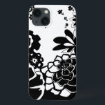 Schwarz-Weiß-Blumengarten Grafisches Muster iPhone 13 Hülle<br><div class="desc">Ein grafisches Muster,  das eine schwarz-weiße Blumengartenszene zeigt,  die von Chariklia Zarris kreiert wurde. Selbst mit nur zwei Farben ist das Bild fast überwältigend in seiner Schönheit. Gönnen Sie sich eine wunderbare Blumenausstellung,  indem Sie diesen Print heute kaufen!</div>