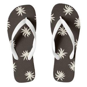 Schwarz Weiß Blumenmixer Hell Tropischer Sommer Flip Flops