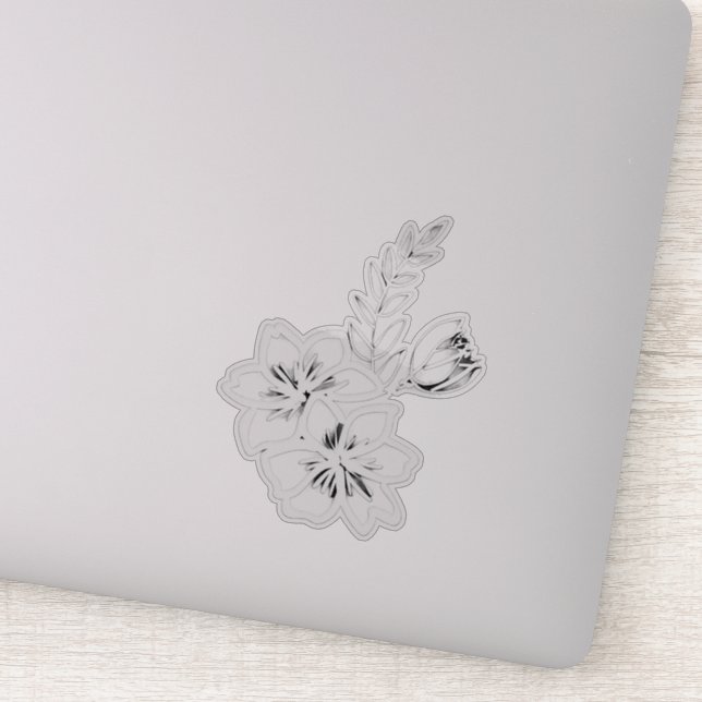 Schwarz-weiß-Blumenmuster Aufkleber (Detail)
