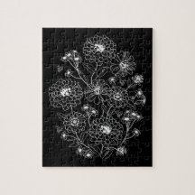 Schwarz-Weiß-Blumenmuster