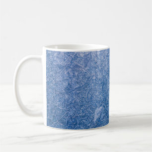 Schwarz-Weiß-Blumentextilien Kaffeetasse