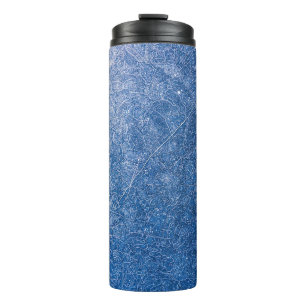 Schwarz-Weiß-Blumentextilien Thermosbecher
