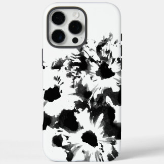 Schwarz-weiß-blumige Originalkunst iPhone 16 Pro Max Hülle