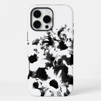 Schwarz-weiß-blumige Originalkunst iPhone 16 Pro Max Hülle