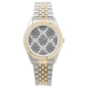 Schwarz-Weiß-Blüte Armbanduhr