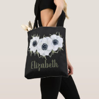 Schwarz-Weiß-Blüte mit Name