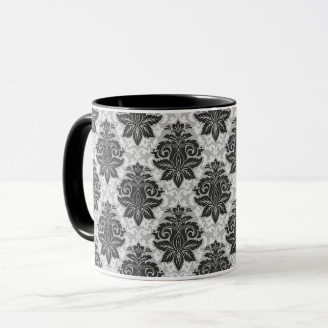 Schwarz-Weiß-Blüte Tasse (Vorderseite Links)