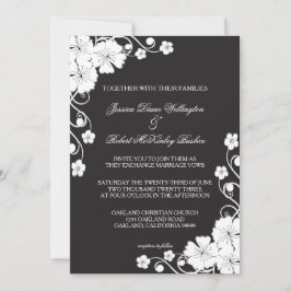 Schwarz-Weiß-Blüten - Einladung zur Hochzeit