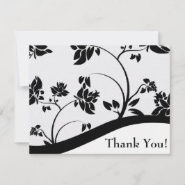 Schwarz/Weiß-Blütenkarte Danke Karte