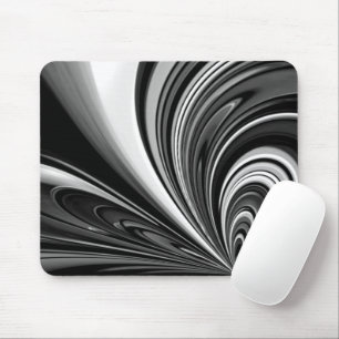 Schwarz-Weiß-Bogen-Abstrakt Mousepad