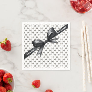 Schwarz-Weiß-Bogen   Elegante Hochzeit   Monochrom Serviette