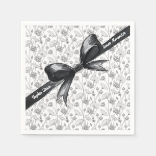 Schwarz-Weiß-Bogen   Elegante Hochzeit   Monochrom Serviette