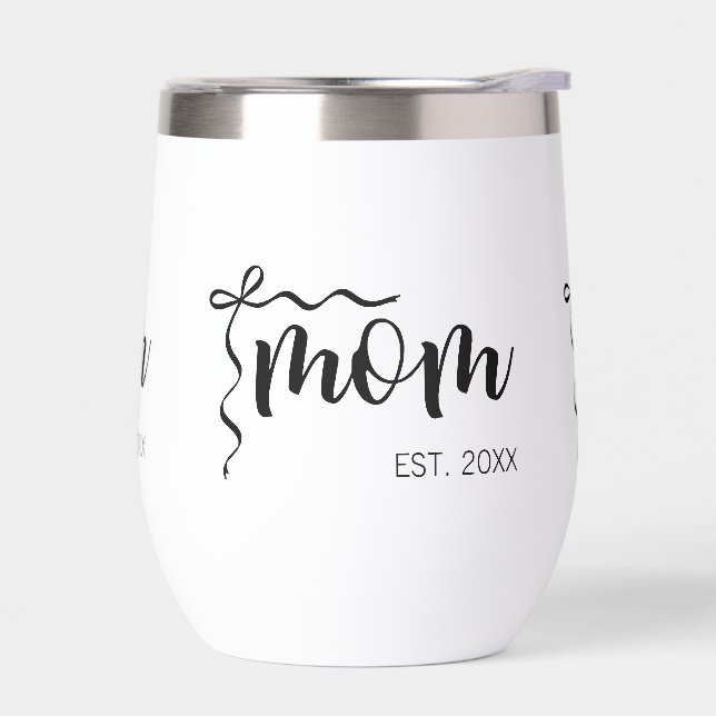 Schwarz-Weiß-Bogen-Script-Mama Etablierte Elegant (Links)