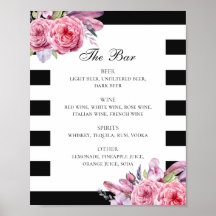 Schwarz-Weiß-Boho Blume & Federn Hochzeit-Bar