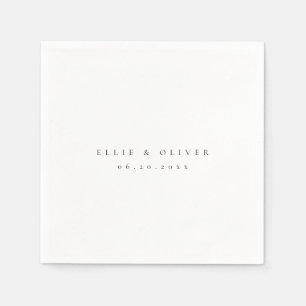 Schwarz-Weiß Boho Hochzeit Moderner Cocktail Serviette