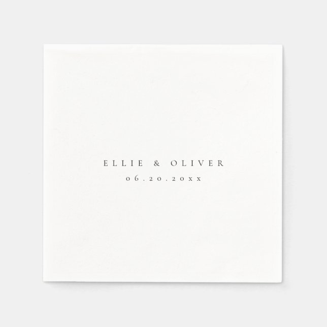 Schwarz-Weiß Boho Hochzeit Moderner Cocktail Serviette (Vorderseite)