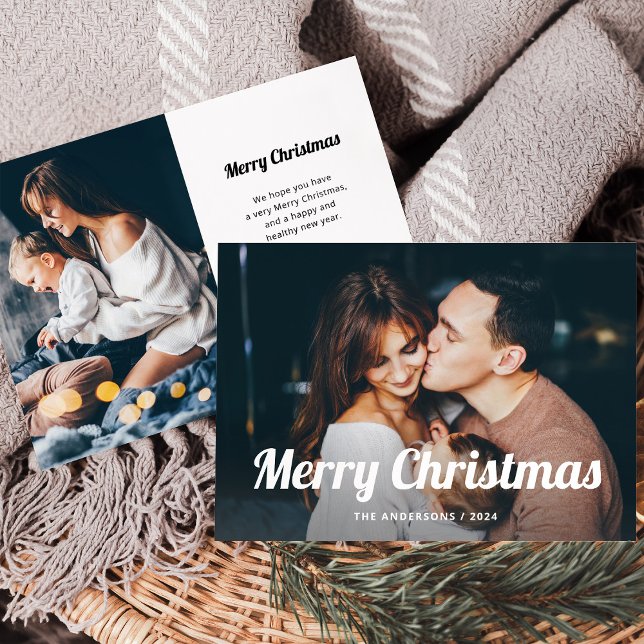 Schwarz-Weiß-Boho | Zwei Fotos frohe Weihnachten (Von Creator hochgeladen)