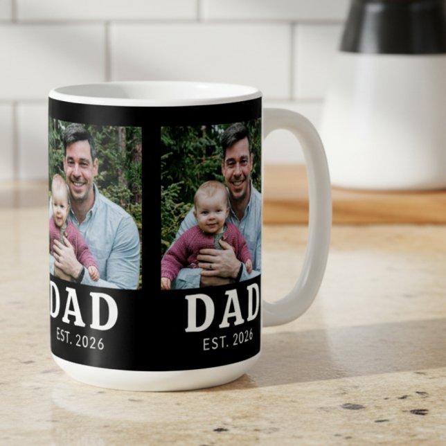 Schwarz-Weiß-Bold-Papa-Etabliert Kaffeetasse (Von Creator hochgeladen)