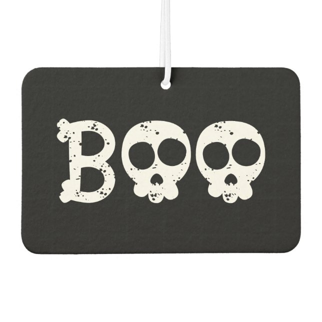 Schwarz-Weiß-Bony Skull-Boo Autolufterfrischer (Vorderseite)