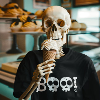 Schwarz-Weiß-Bony Skull-Boo Tri-Blend Shirt