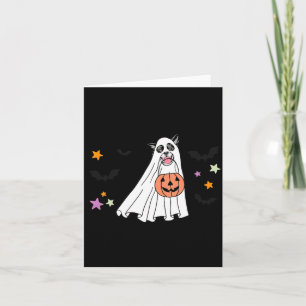 Schwarz-Weiß Border Collie Boo Hund Halloween Karte