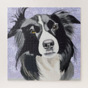 Schwarz-Weiß-Border-Collie Puzzle