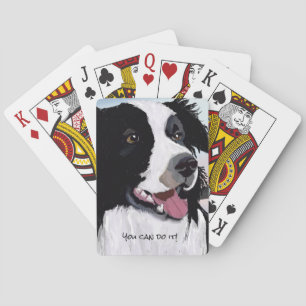 Schwarz-Weiß-Border-Collie-Spielkarten Spielkarten