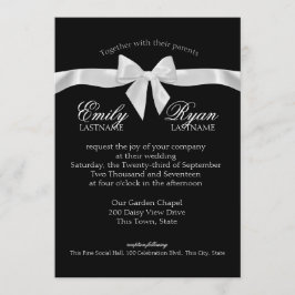 Schwarz-Weiß-Bow-Hochzeit Einladung
