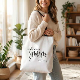 Schwarz-Weiß-Bow-Script-Mama etablierte Eleganz