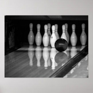 Schwarz-Weiß-Bowling Poster