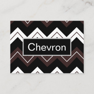 Schwarz Weiß Braun Chevron Streifen Visitenkarte