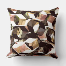 Schwarz-Weiß-Braun-Hexagonen auf pixelig