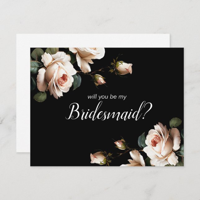 Schwarz-Weiß-Brautparty Einladung (Vorne/Hinten)