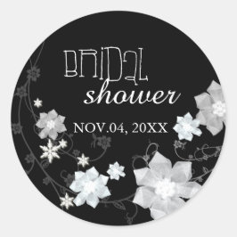 Schwarz-Weiß-Brautparty Runder Aufkleber