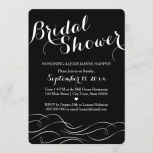Schwarz-Weiß-Bridal-Dusche - Einladung