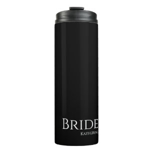 Schwarz-Weiß-Bride- Thermosbecher