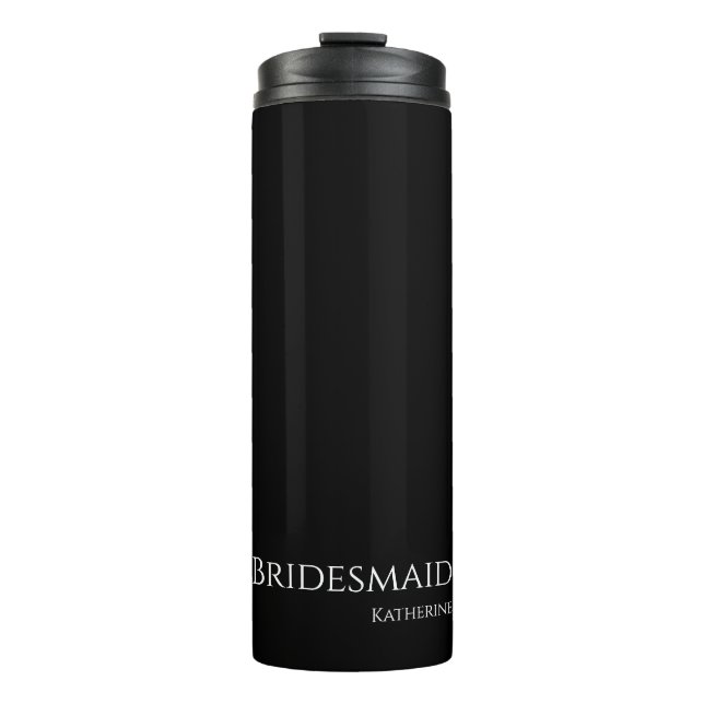 Schwarz-Weiß-Bridesmädchen- Thermosbecher (Vorderseite)